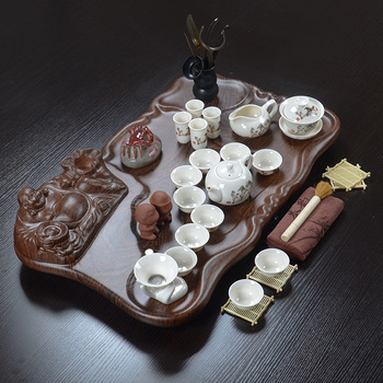 高档茶具加茶盘科技木茶盘紫砂功夫茶具套装家用办公