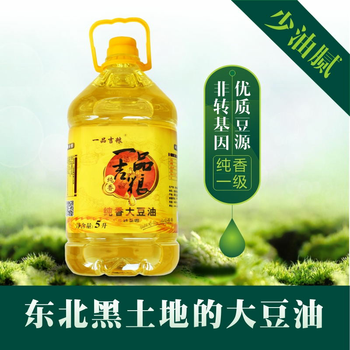 一品吉粮纯香一级大豆油5L*1桶装非转基因家用健康食用油物理压榨