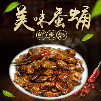 山东特产 五香蚕蛹110克*5袋 即食蚕蛹熟蚕蛹精选