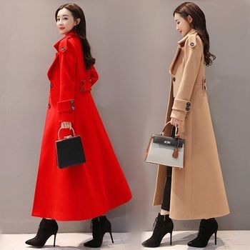 长款毛呢大衣女加厚长外套2019冬季新款韩版收腰显瘦过膝呢子大衣