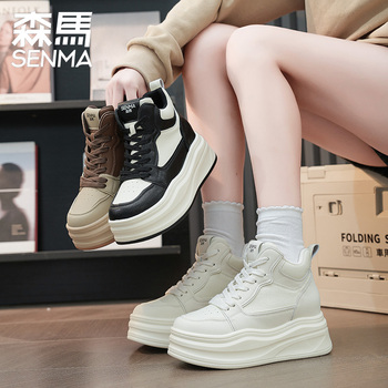 森马女鞋小白鞋增高厚底加绒保暖板鞋2024新款爆款百搭运动休闲鞋