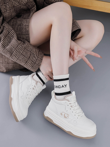 森马正品拼色小白鞋加绒女2024冬季彩虹潮运动鞋透气百搭休闲板鞋女鞋