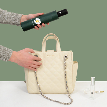 雏菊自动折叠黑胶UV太阳伞 晴雨伞防紫外线遮阳伞防晒