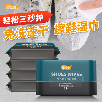 免洗速干擦鞋湿巾12抽*10包