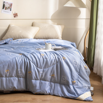 品梵家纺钱兔无量薄荷夏凉被单双人夏季 浅蓝色 180*200CM