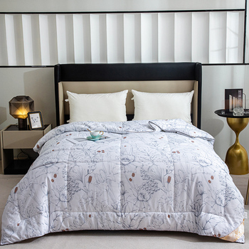 品梵 家纺澳棉抗菌保暖被冬季双人 浅灰色 200*230CM PFB-983