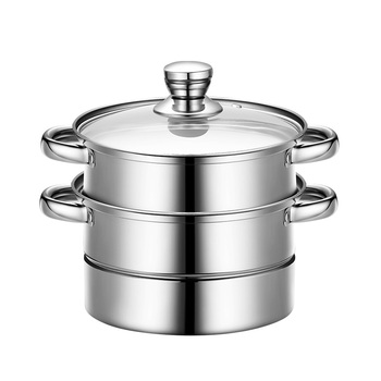 Lecker 乐克尔 早餐二层不锈钢蒸锅燃气电磁炉通用KR-507