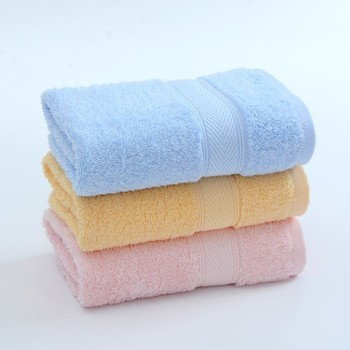洁丽雅（Grace）纯棉素色毛巾3条装 新疆棉花长绒棉加厚洗脸大毛巾 红色+黄色+兰色 76*35cm 110g/条20230020