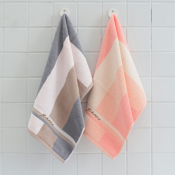 洁丽雅（Grace）纯棉毛巾2条装长绒棉加厚洗脸大毛巾 红色+棕色 72*34cm 110g/条20230022