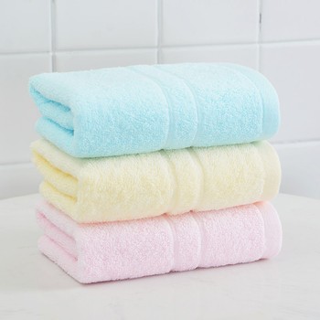 洁丽雅（Grace）毛巾3条装纯棉素色舒适柔软小毛巾中巾 60x30cm 红色+兰色+黄色 70g/条20230025